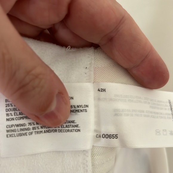 NWOT Deesse White Floral 42H Underwire Bra - Picture 3 of 5